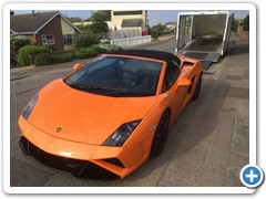 Lamborghini  Gallardo Spyder on its way to t he Paint shop for some TLC











 